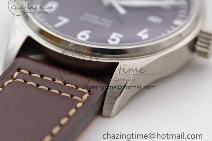 MIROTIME 1226 HighQuality Mark XVIII IW327010 SS M+F 1:1 Best Edition Brown Dial on Brown Leather Strap A 7049